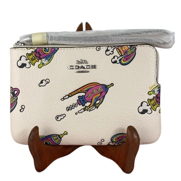 Coach Cosmic Coach Rocket Jax Corner Zip Wristlet - Picture 3 of 15